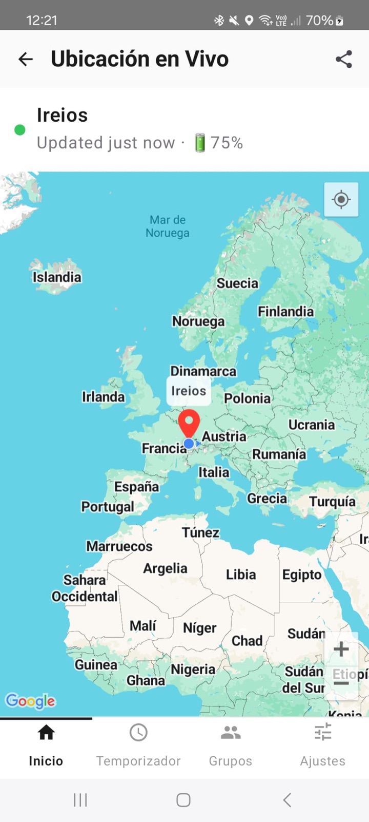 Mapa en directo