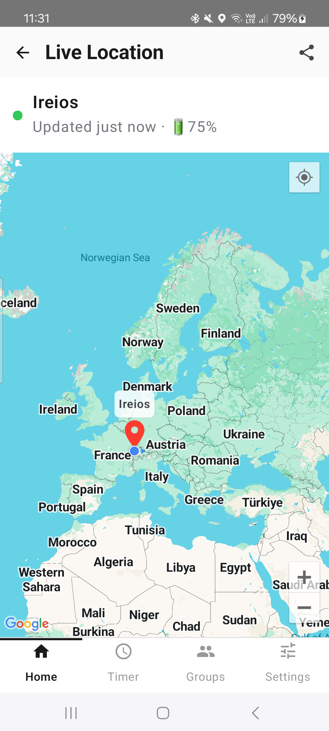 Live map